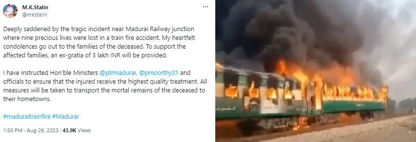 Train Accident in Madurai Tamil Nadu