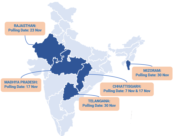 Assembly election is announced for 5 states