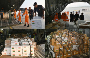 India sent Humanitarian aid to Pelestine