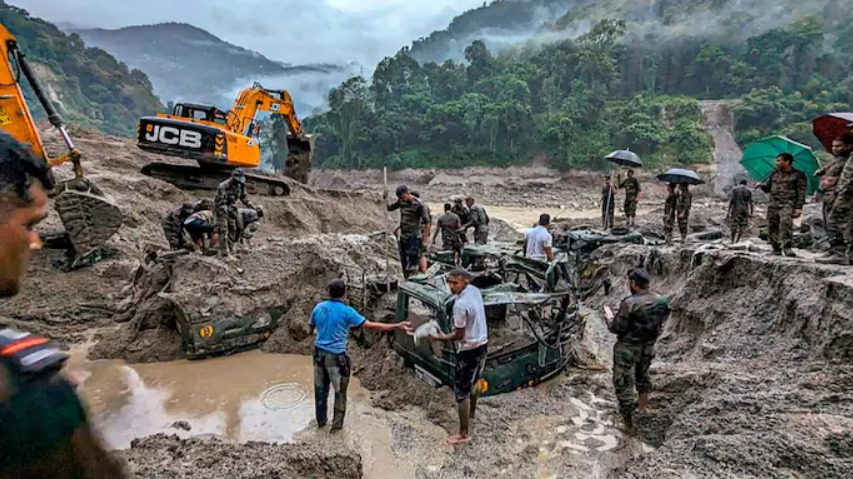 Sikkim Flood 56 people dead more than 100 are missing