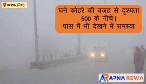 घने कोहरे के चपेट में रीवा और देश के अन्य शहर Due to dense fog visibility of Rewa is reduced to around 500, people are facing issue to see nearby also